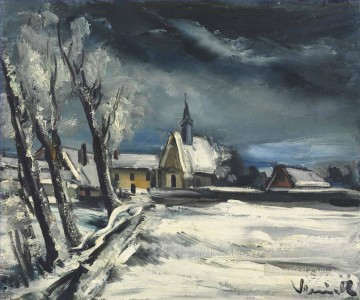 Iglesia en la nieve Maurice de Vlaminck Christian Catholic Pinturas al óleo